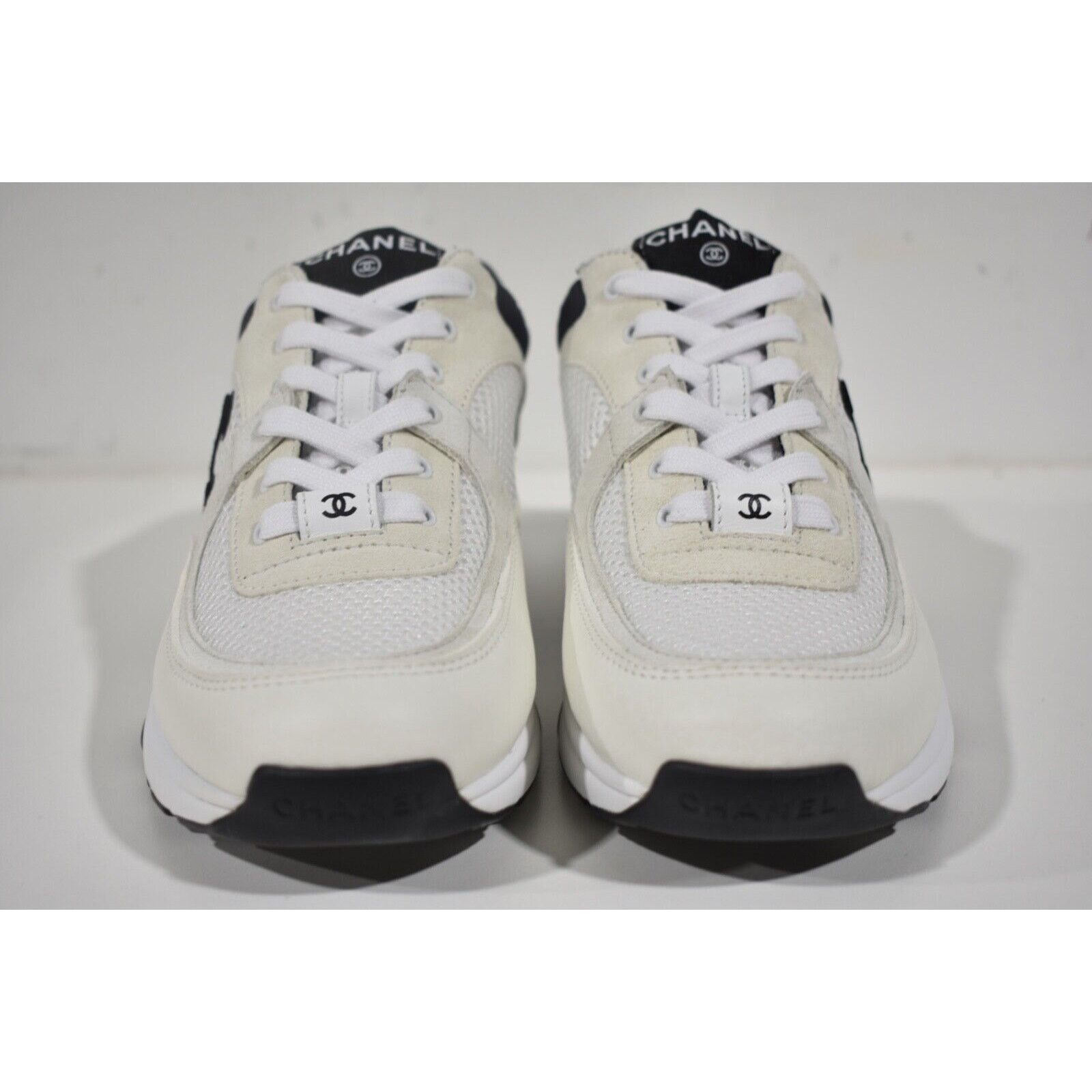 Chanel REV CC Logo Leather Lace Up Flat Runner Trainer Sneaker 39 Size US 9 / IT 39 - 5 Thumbnail
