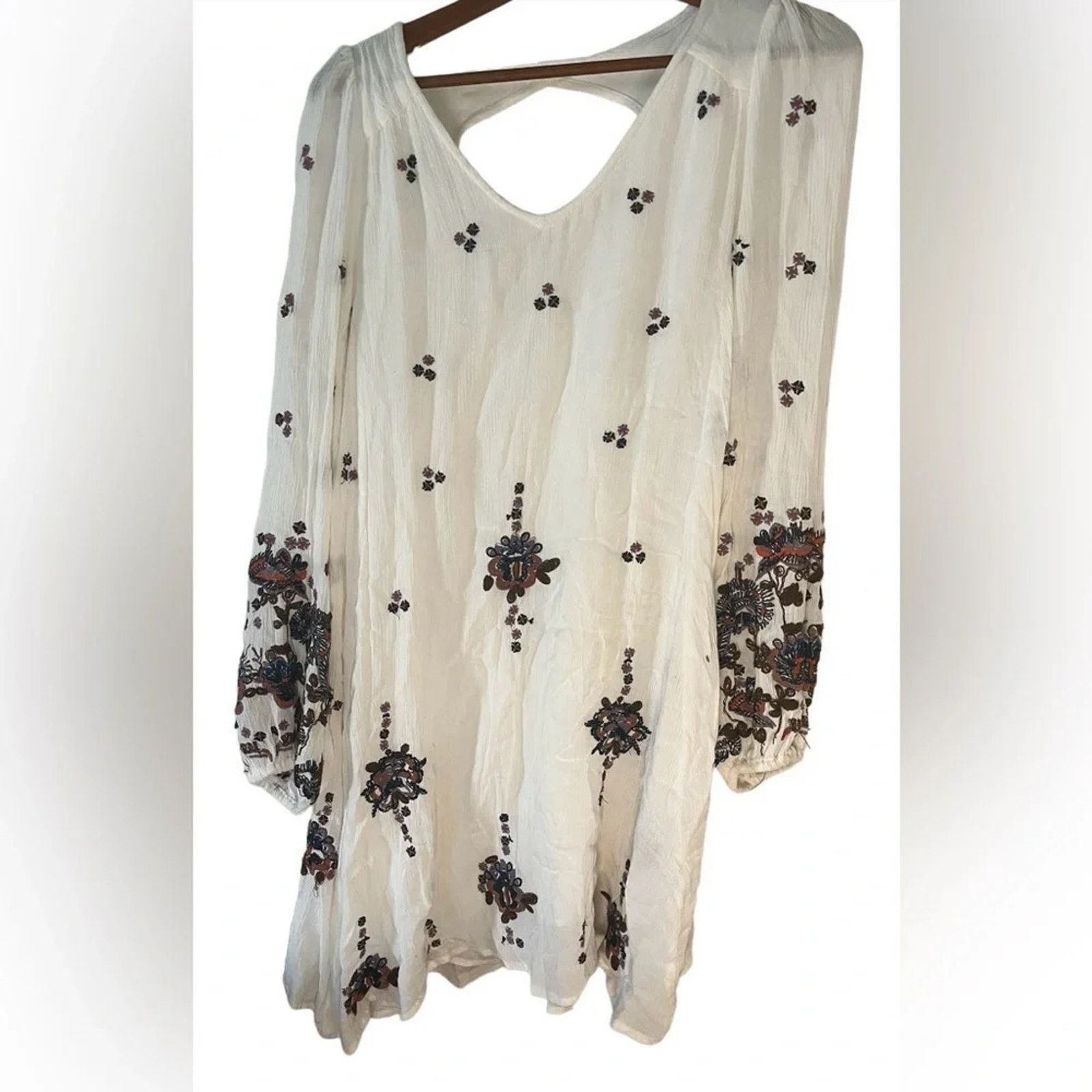 Free People Free People Boho oversized white top long sleeve lined, SP Size S / US 4 / IT 40 - 1 Thumbnail