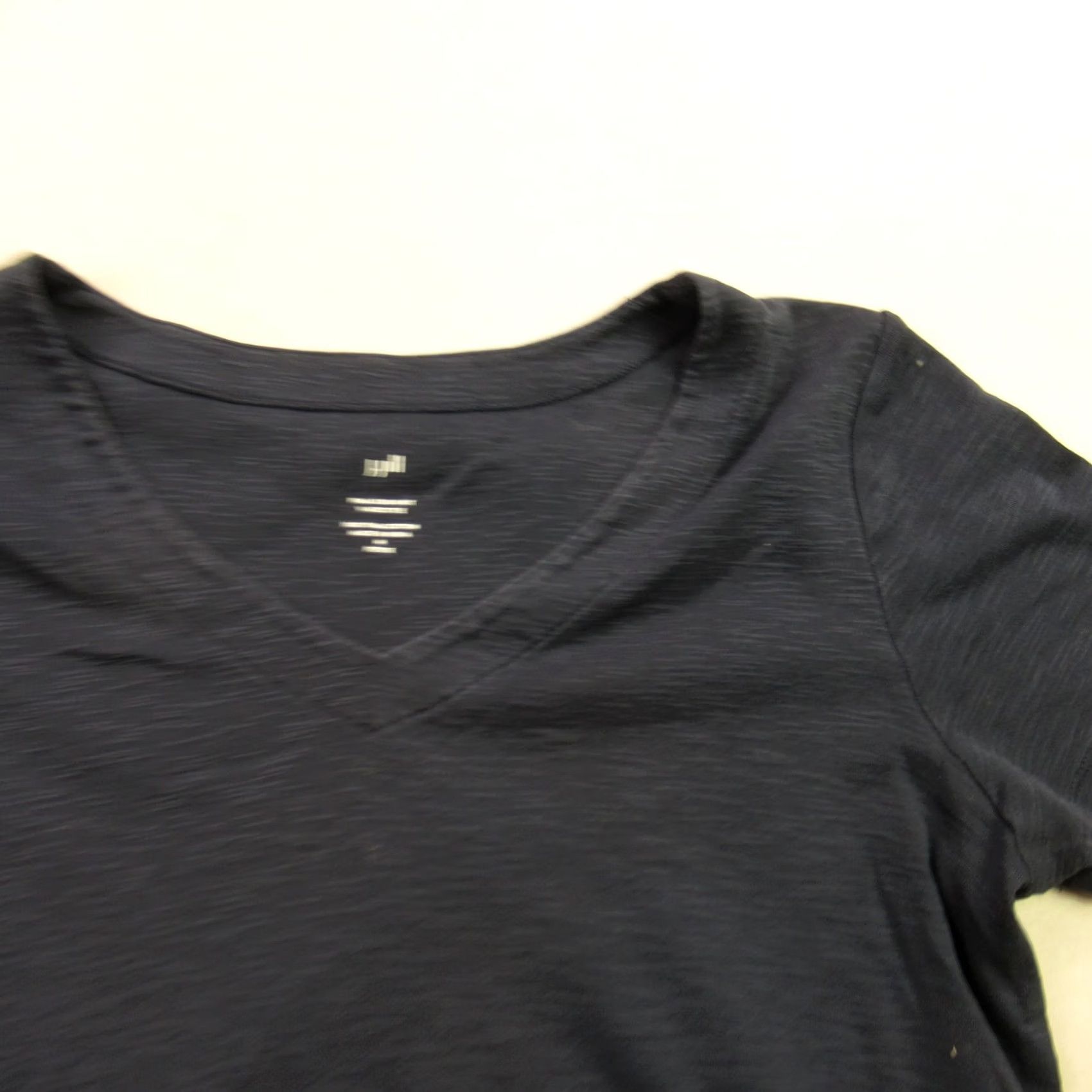 J. Jill J Jill Shirt Womens Petite Medium Short Sleeve Pullover Casual V Neck Navy Size M / US 6-8 / IT 42-44 - 2 Thumbnail