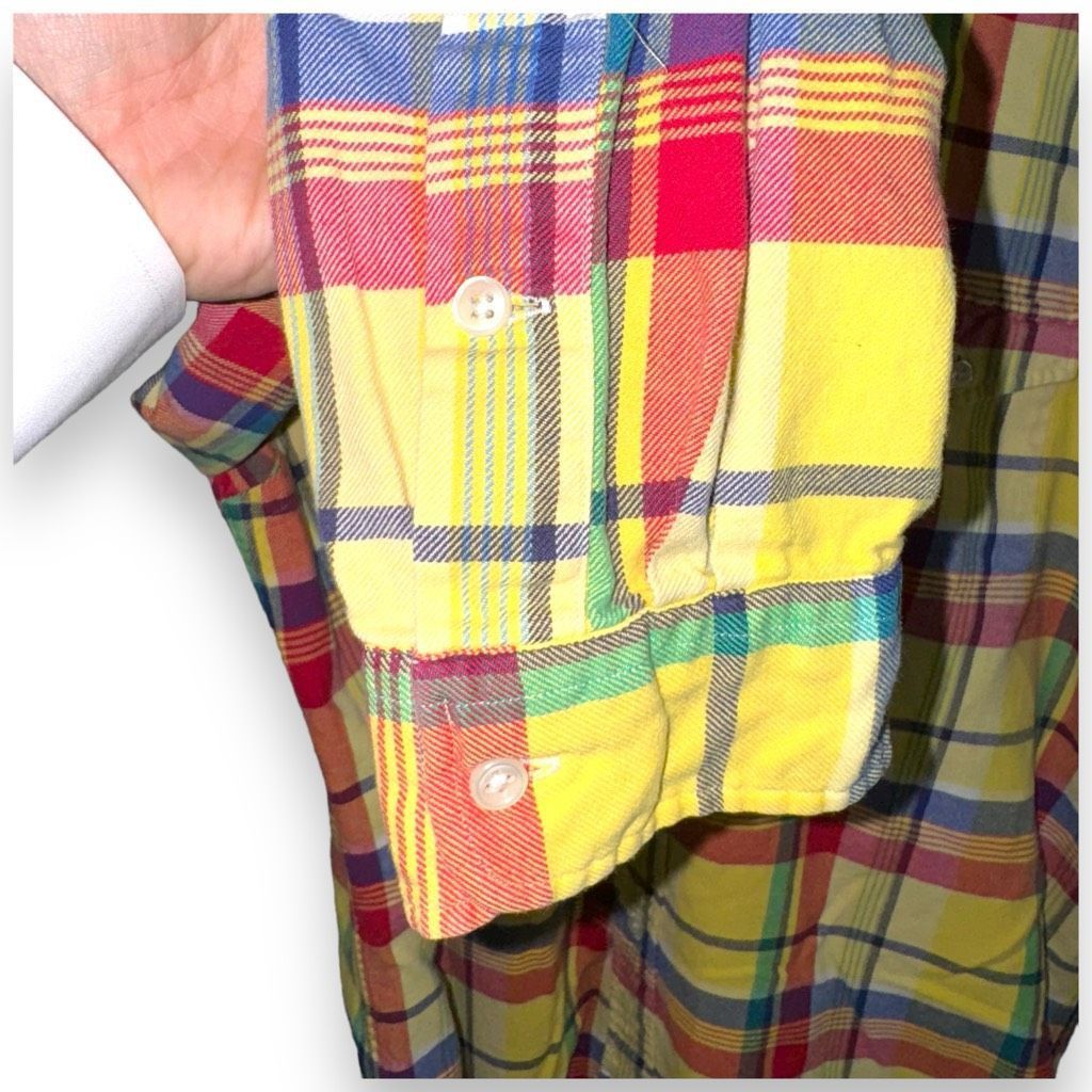 Polo Ralph Lauren Yellow Polo Ralph Lauren Flannel Button Down Shirt Size XL Size US XL / EU 56 / 4 - 4 Thumbnail