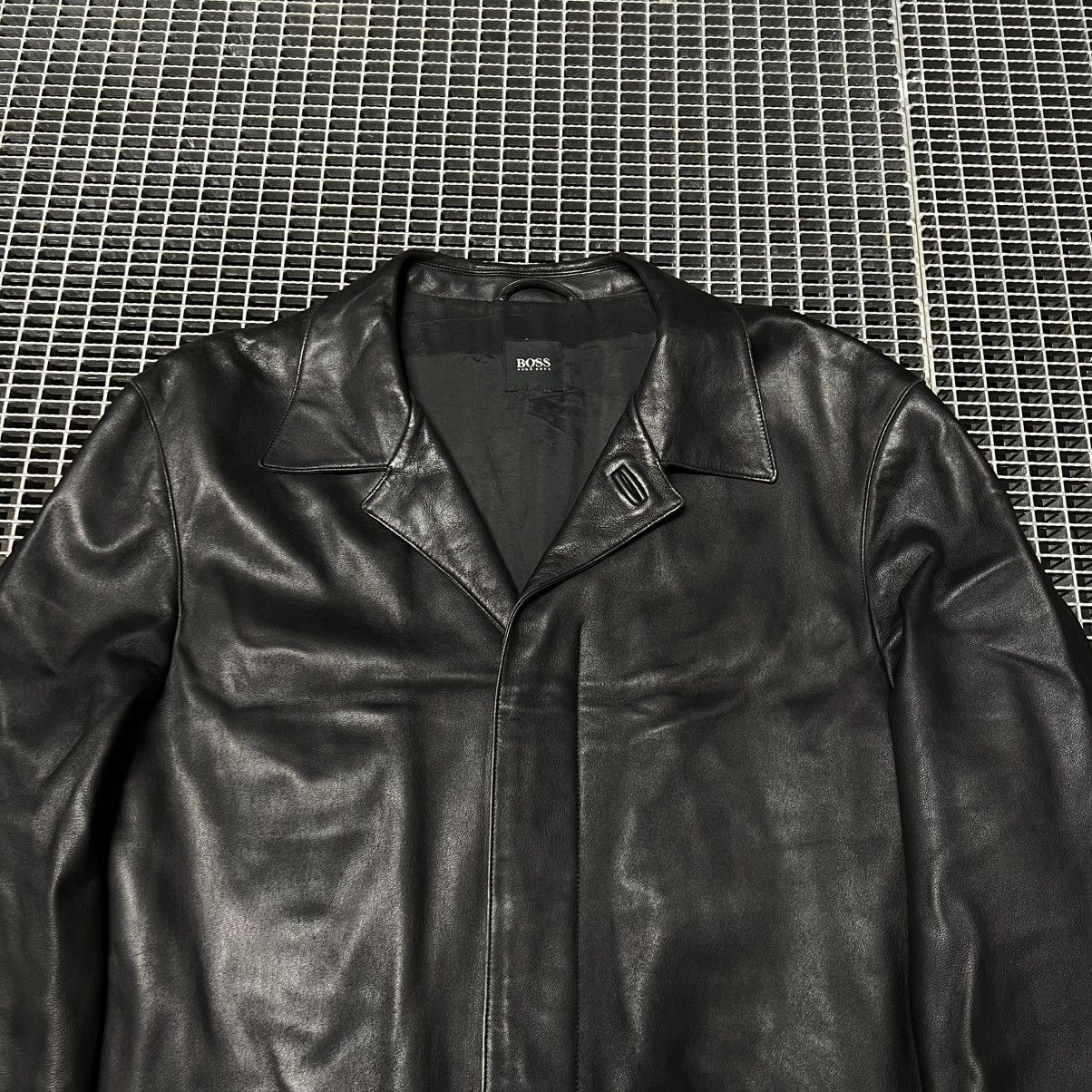 Hugo Boss Vintage Hugo Boss black leather coat Jacket Size US L / EU 52-54 / 3 - 5 Thumbnail