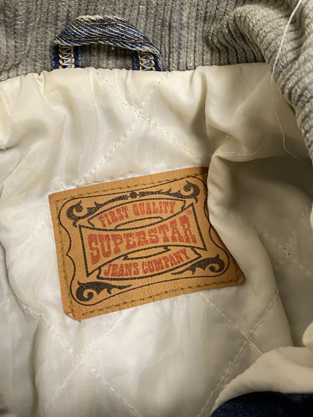 Japanese Brand Rare 90s Superstar Jeans Co Denim Jacket Cord Collar Retro Size US M / EU 48-50 / 2 - 4 Thumbnail