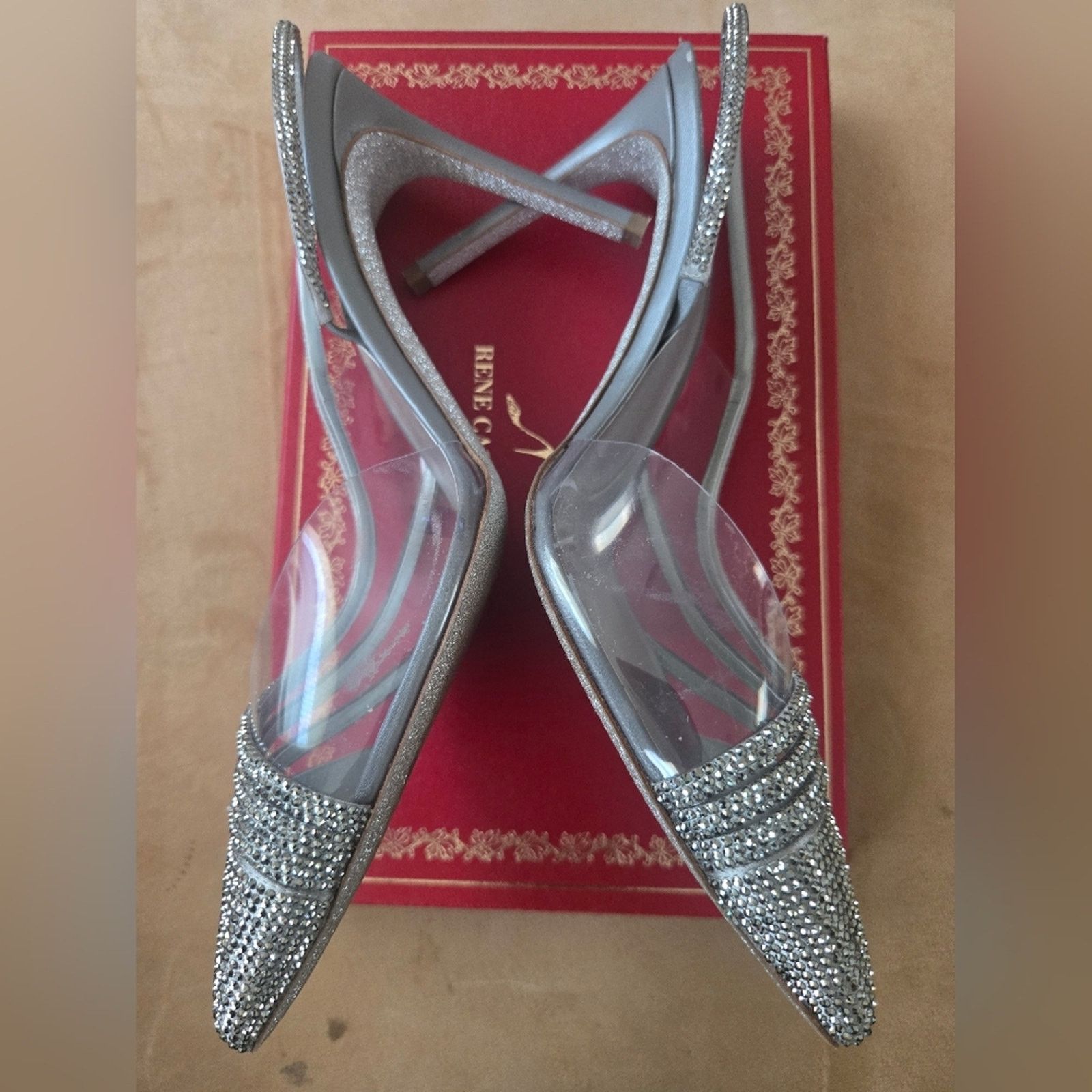 Rene Caovilla Rene Caovilla Naomi Gery Satin/ Light Chrome Strass Size 39 Size US 9 / IT 39 - 3 Thumbnail