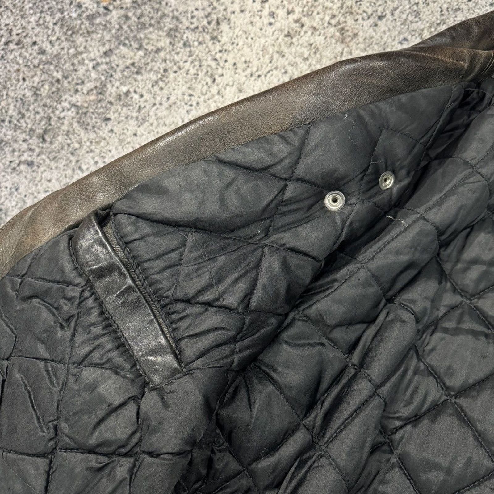 Vintage 90s Aged Faded Leather Motorcycle Jacket ERD Grunge Biker Size US L / EU 52-54 / 3 - 12 Thumbnail
