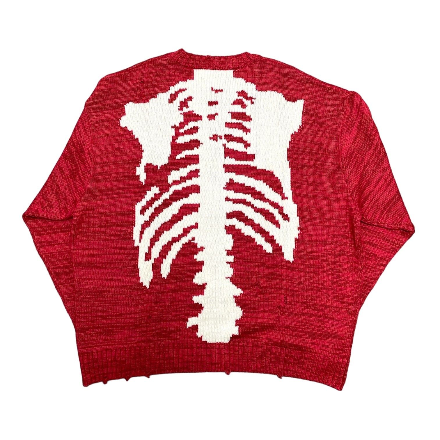 Bone Logo Knit Sweater Red White
