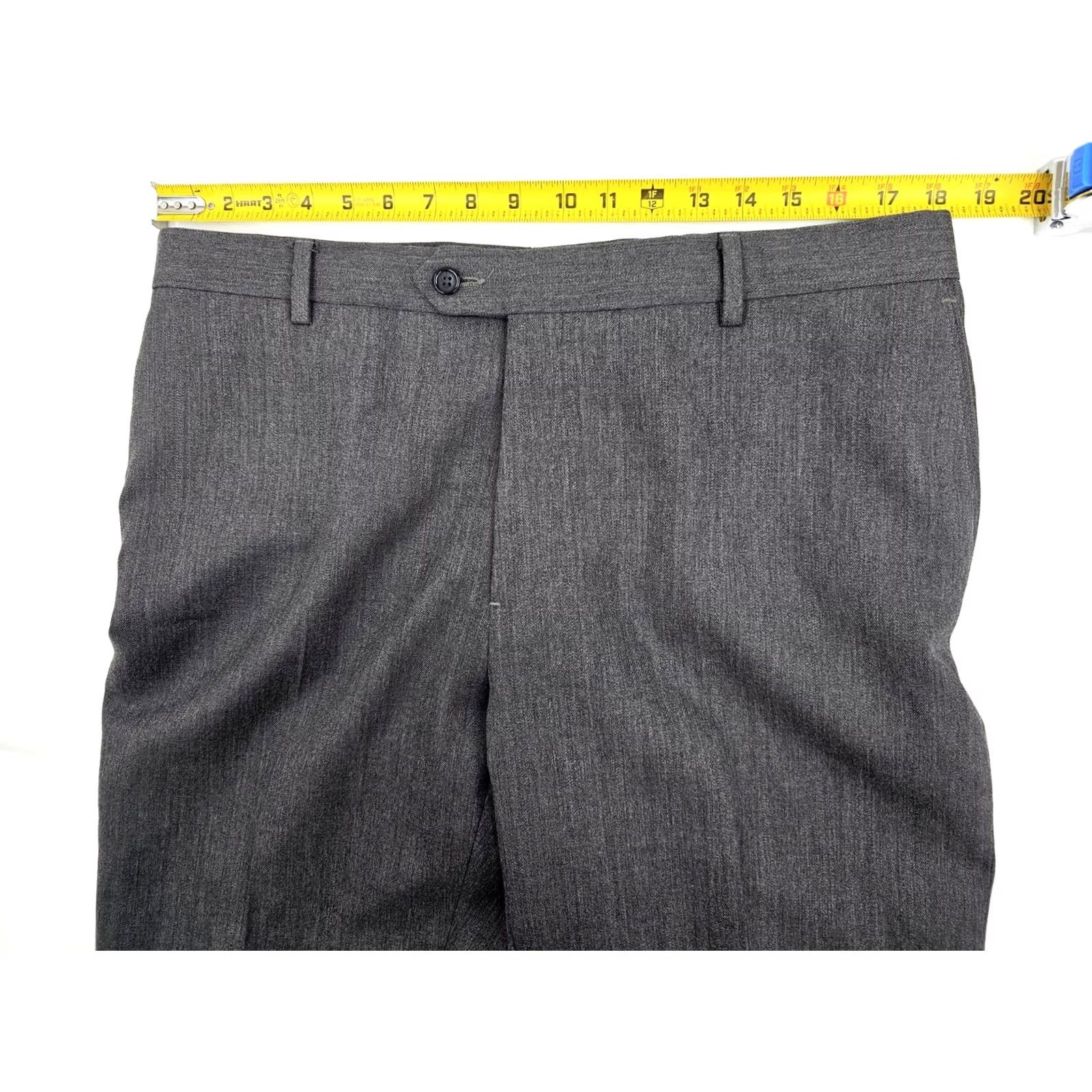 Joseph Joseph & Feiss Pant Dress Wool Flat Front 36 (Fits 36x30.5) Heather Gray EUC Men Size US 36 / EU 52 - 5 Thumbnail