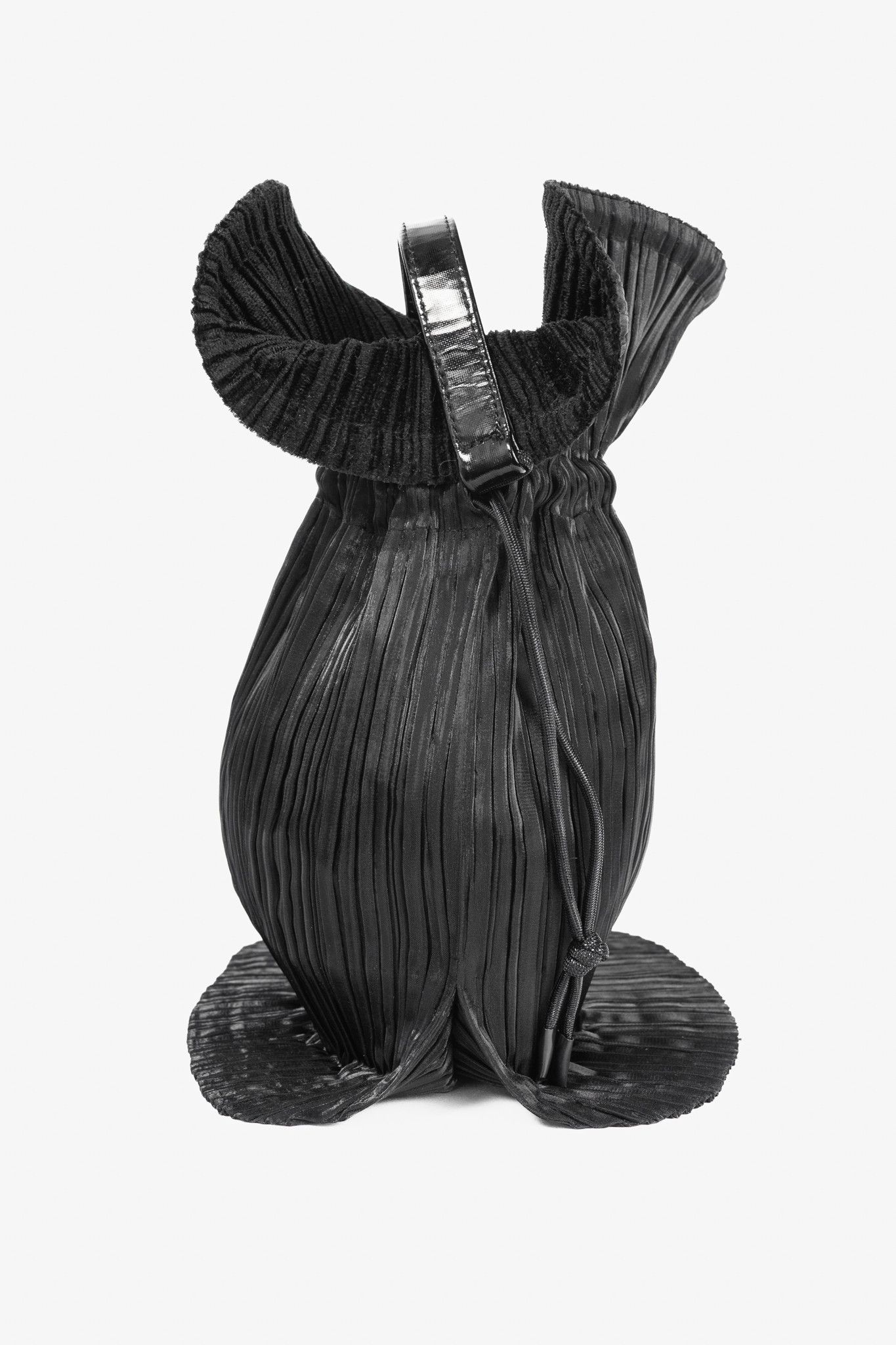 Issey Miyake Issey Miyake Black Pleated Satin Evening Bag Size ONE SIZE - 3 Thumbnail