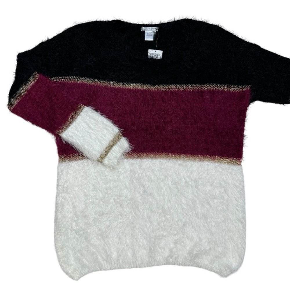 Other NWT New Alberto Makali Fuzzy Soft Colorblock Sweater Size L Size L / US 10 / IT 46 - 6 Thumbnail