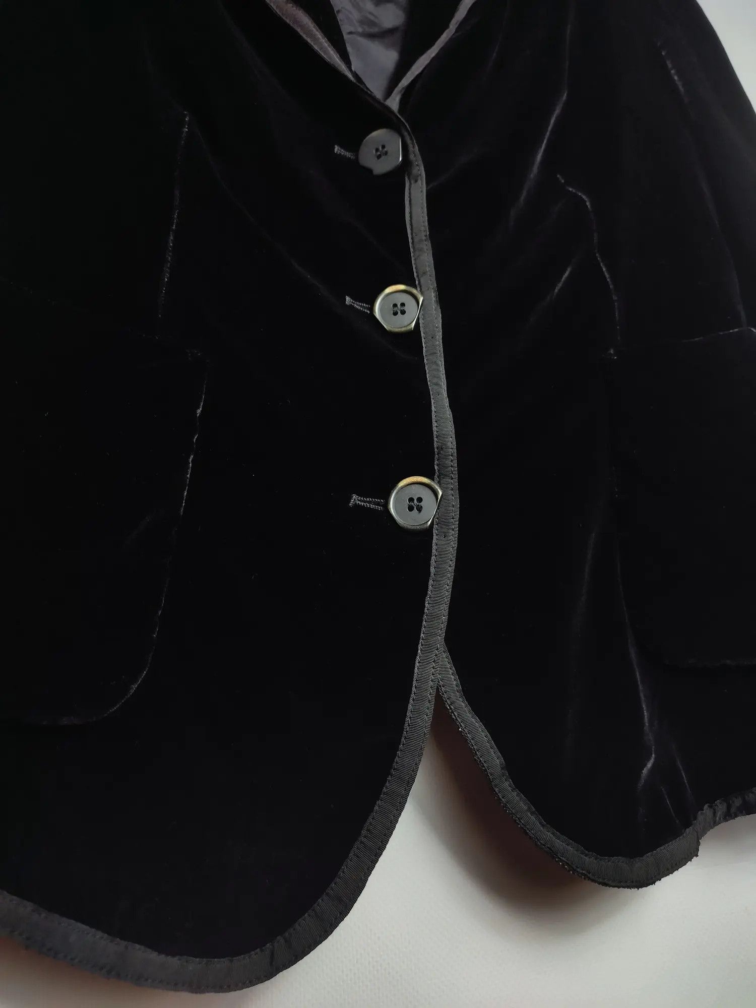 Marithe + Francois Girbaud × Vintage Marithe Francois Girbaud Velour Silk Blazer Size S / US 4 / IT 40 - 7 Thumbnail