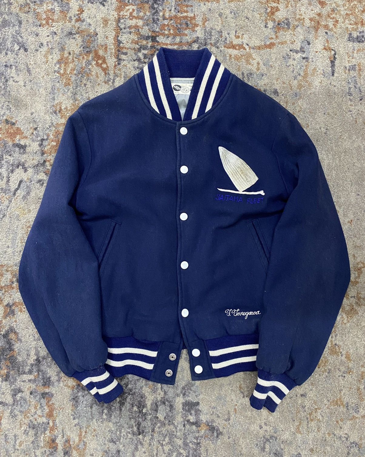 Vintage 70-80s varsity jacket windsurfer Size US M / EU 48-50 / 2 - 1 Thumbnail