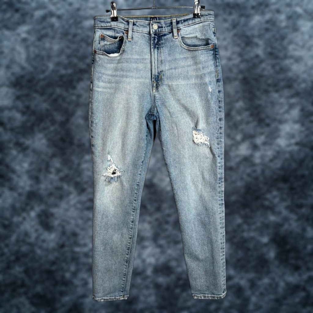Gap VINTAGE Gap Distressed High-Waisted Light-Wash Denim Jeans Womens Size 6 R/28 Jeans Size 28" / US 6 / IT 42 - 1 Thumbnail