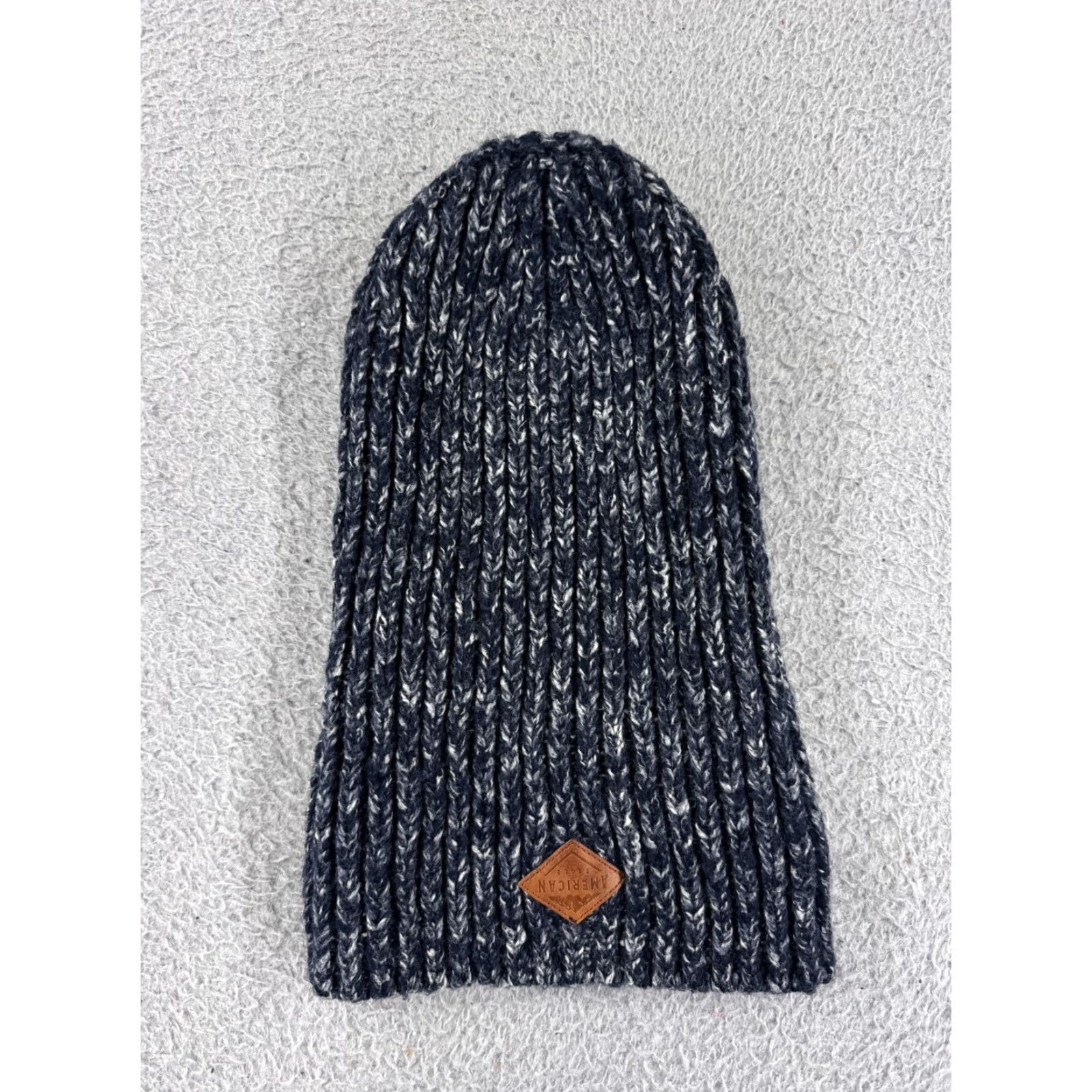 American Eagle Outfitters American Eagle Outfitters Beanie Toque Hat Adult One Size Blue Knit Winter Ski Logo Lined Men Size ONE SIZE - 4 Thumbnail