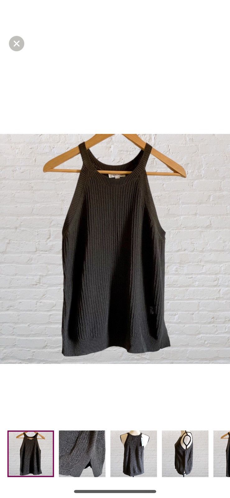 Other DARK GRAY CABLE KNIT SLEEVELESS TANK TOP Size L / US 10 / IT 46 - 1 Thumbnail