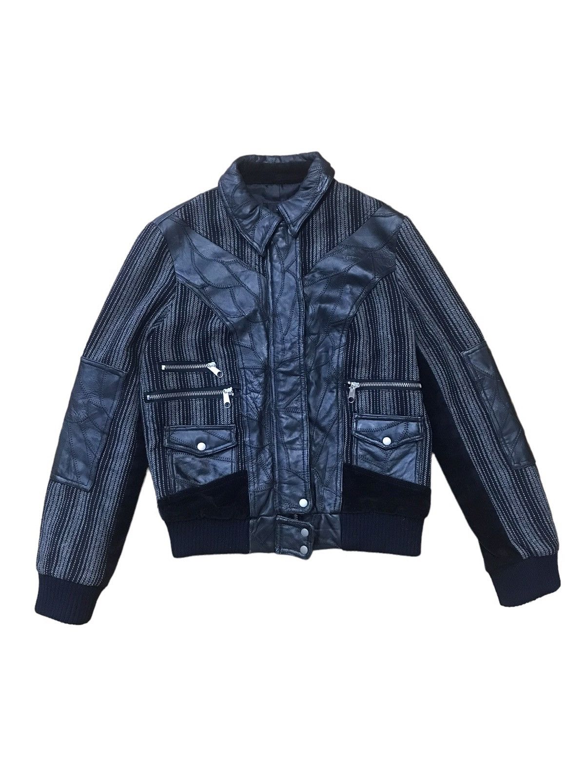 Japanese Brand Kacia Half Leather Wool Jacket Size US S / EU 44-46 / 1 - 2 Thumbnail