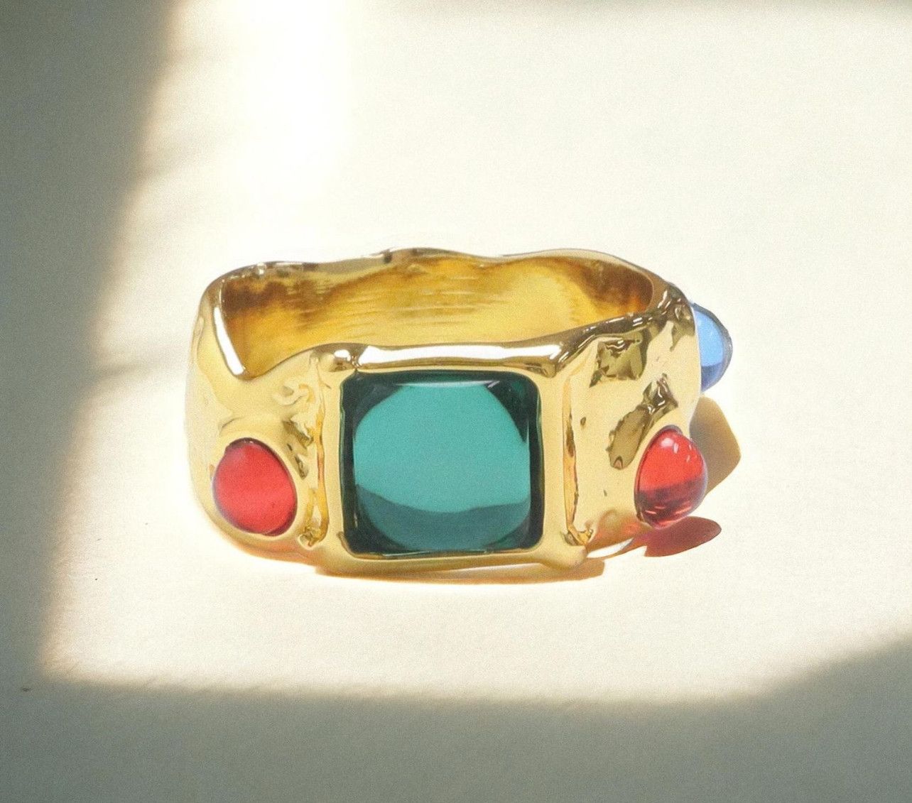 Other Irregular Chunky Ring Gold, Boho Maximalistlist Ring Set Size ONE SIZE - 7 Thumbnail