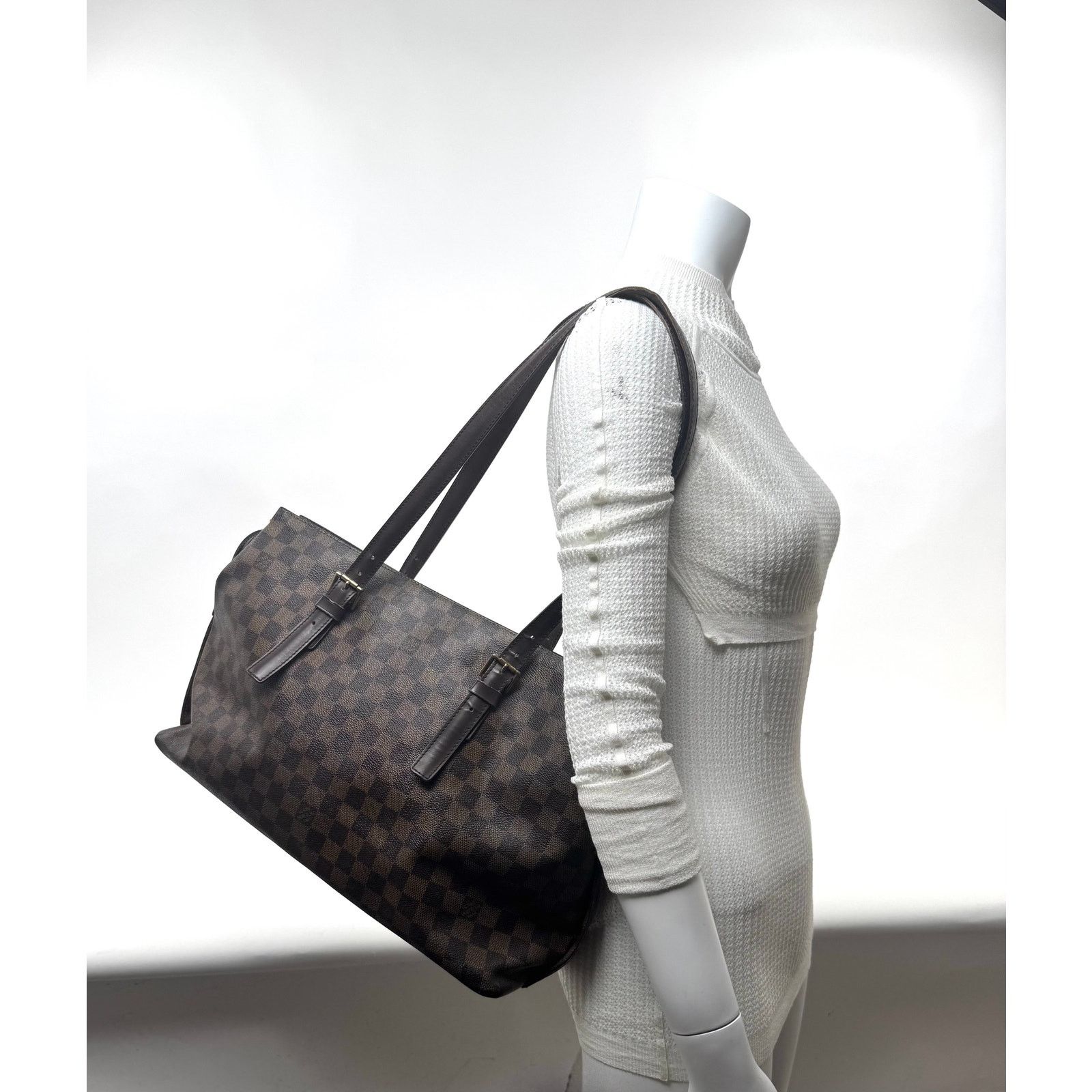Louis Vuitton Louis Vuitton Brown Damier Ebene Chelsea Top Zip Tote Bag Size ONE SIZE - 11 Thumbnail