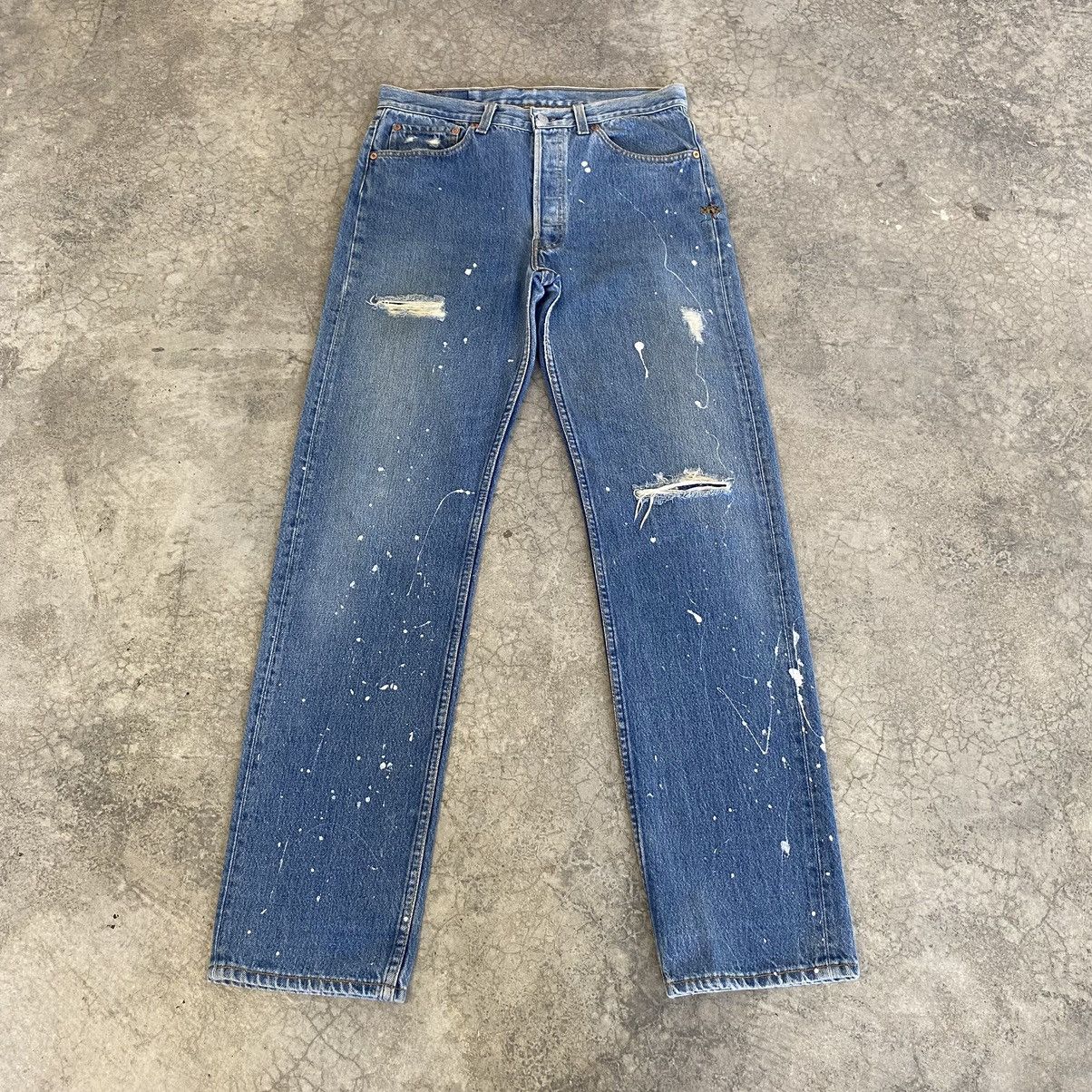 Levi's Vintage Late 80’s Levis 501 Distressed Painter Jeans Size US 33 - 2 Thumbnail
