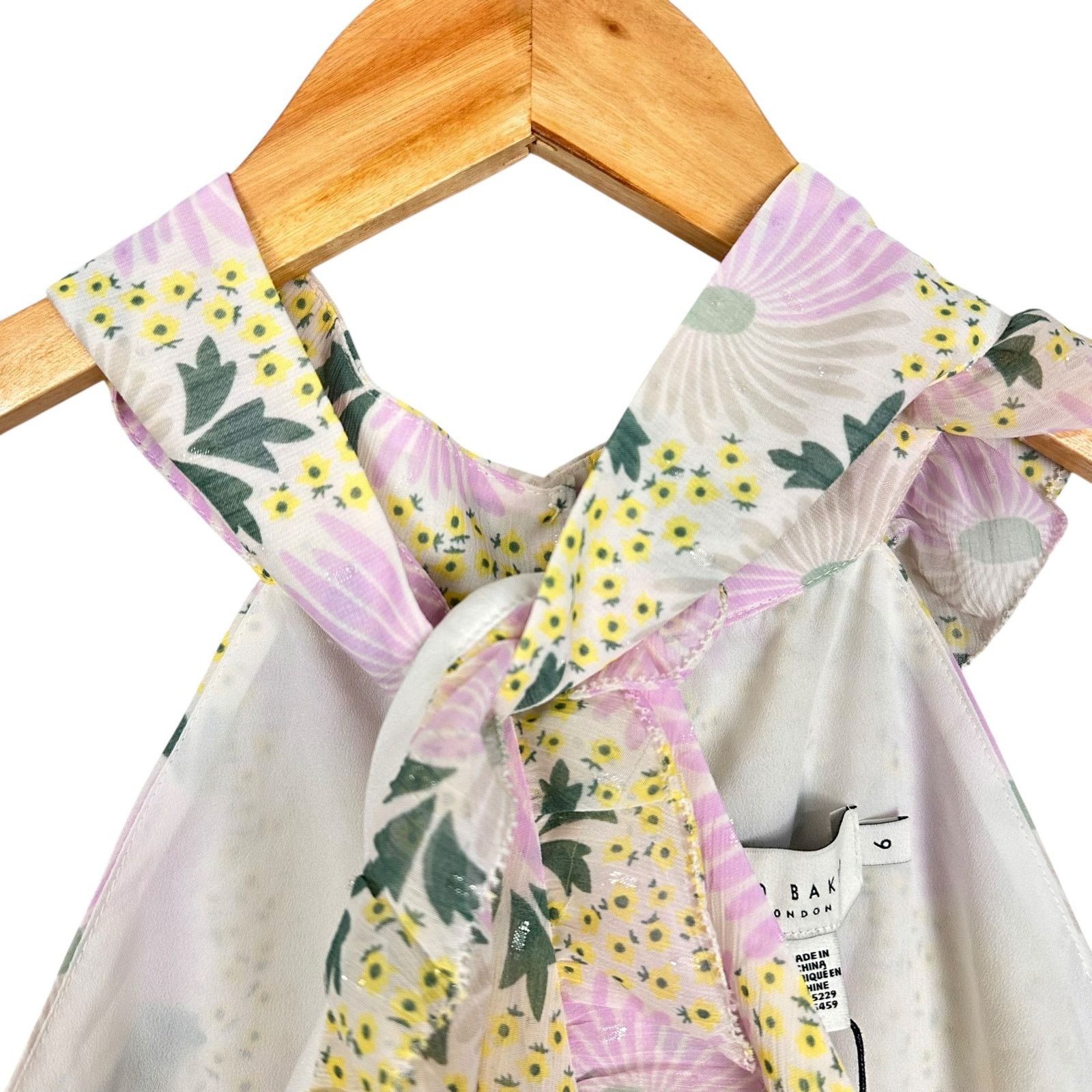 Ted Baker Ted Baker Twist Neck Mini A-line Floral Ruffle Dress Sz 16 Size XXL / US 16-18 / IT 52-54 - 13 Thumbnail