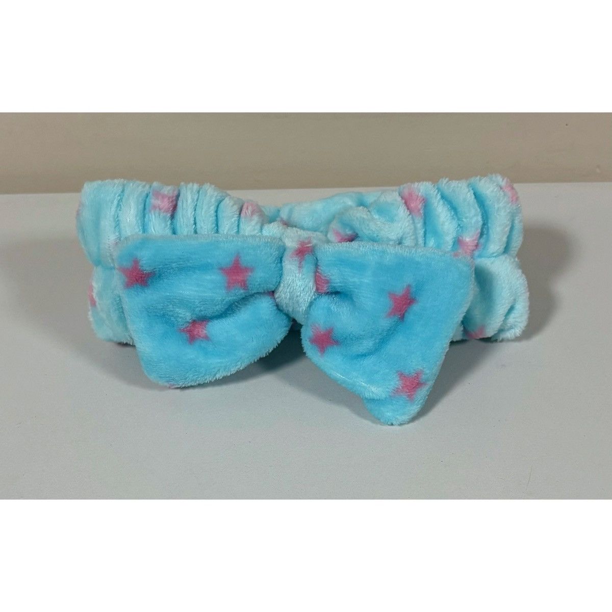 Japanese Brand × Vintage The Crème Shop Blue Pink Stars Plush Spa Headband w/ Bow 🩵🩷 Size ONE SIZE - 2 Thumbnail