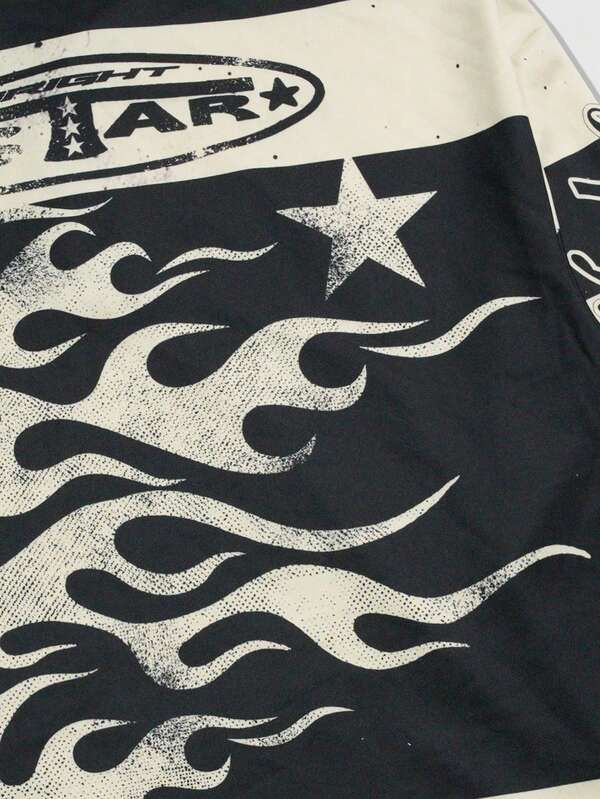 Japanese Brand Street Stripes & Flame Head Long Sleeve T-Shirt Size US L / EU 52-54 / 3 - 4 Thumbnail