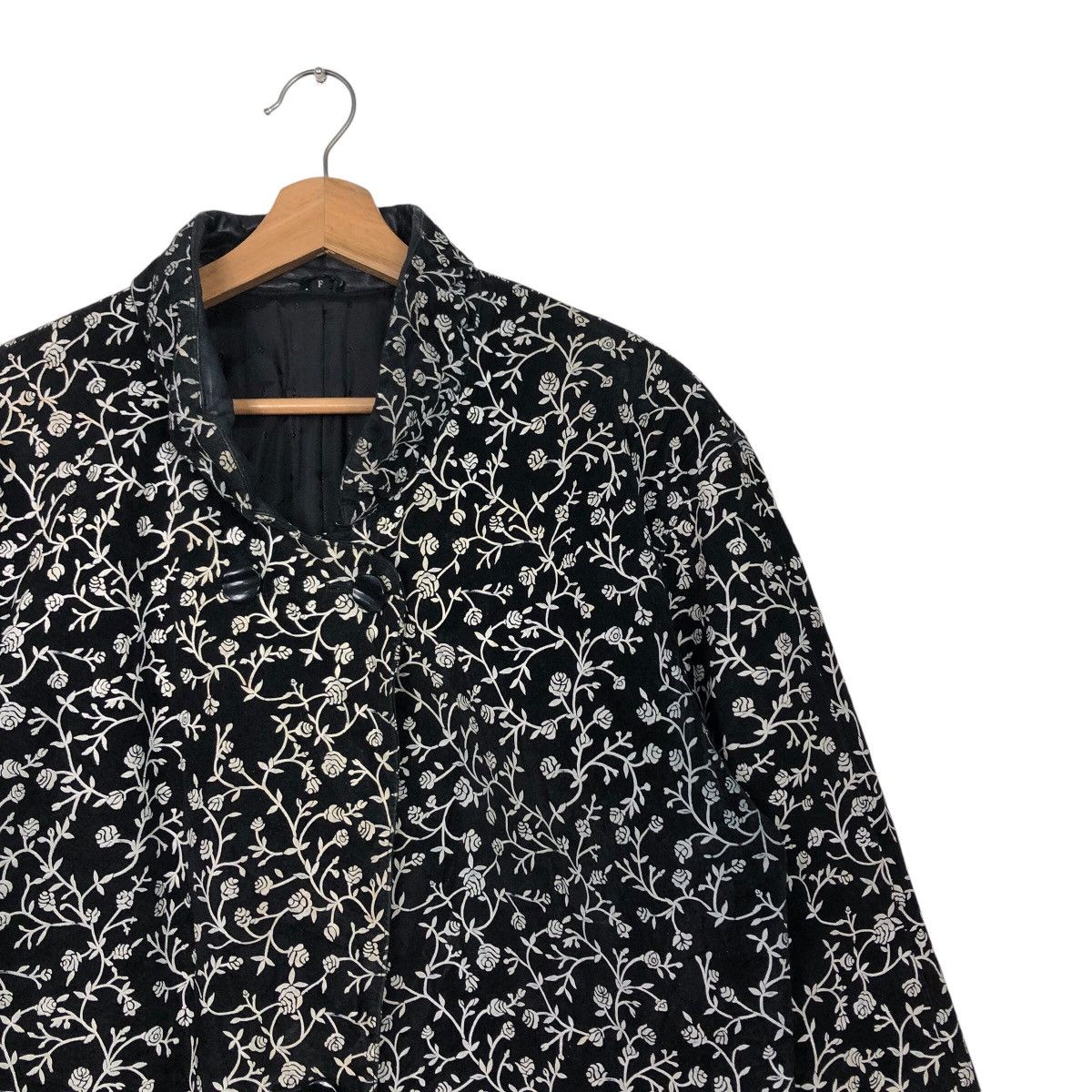 Japanese Brand × Vintage 📌Vintage Leather Jacket Floral Full Print Issey Miyake Size US M / EU 48-50 / 2 - 7 Thumbnail