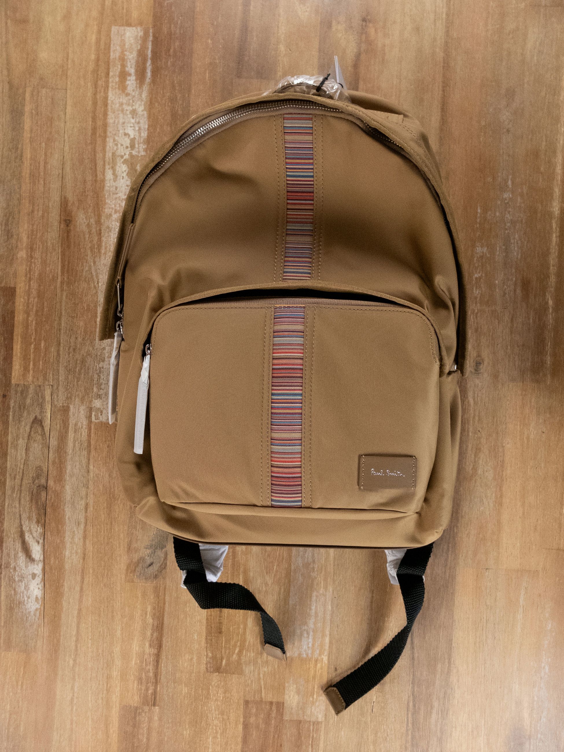 Paul Smith PAUL SMITH brown beige signature stripe nylon backpack bag Size ONE SIZE - 5 Thumbnail