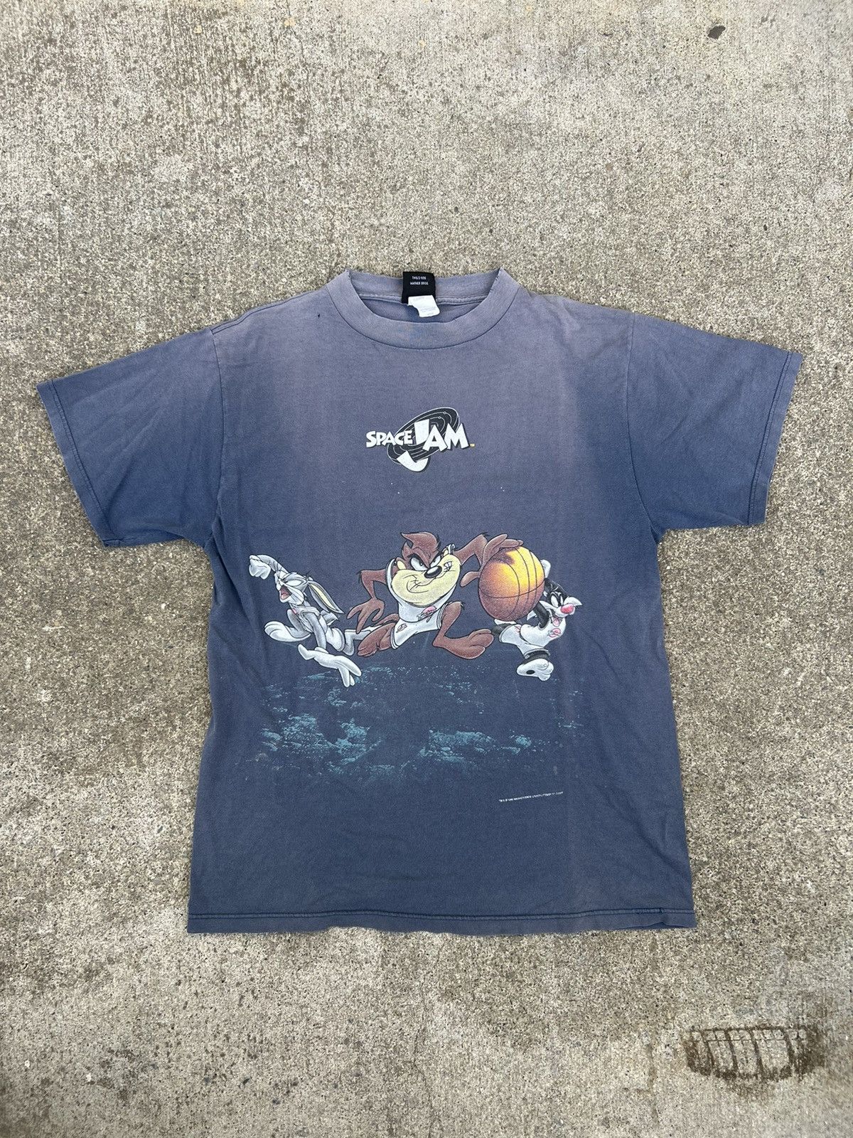 image of Vintage 90's Space Jam Tee in Blue, Men's (Size Large)