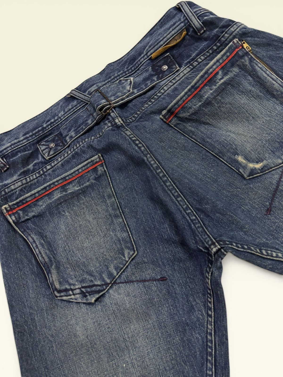Hysteric Glamour Grunge Kelen Boro Distress Patchwork Buckle Bootcut Jeans Size US 32 / EU 48 - 9 Thumbnail
