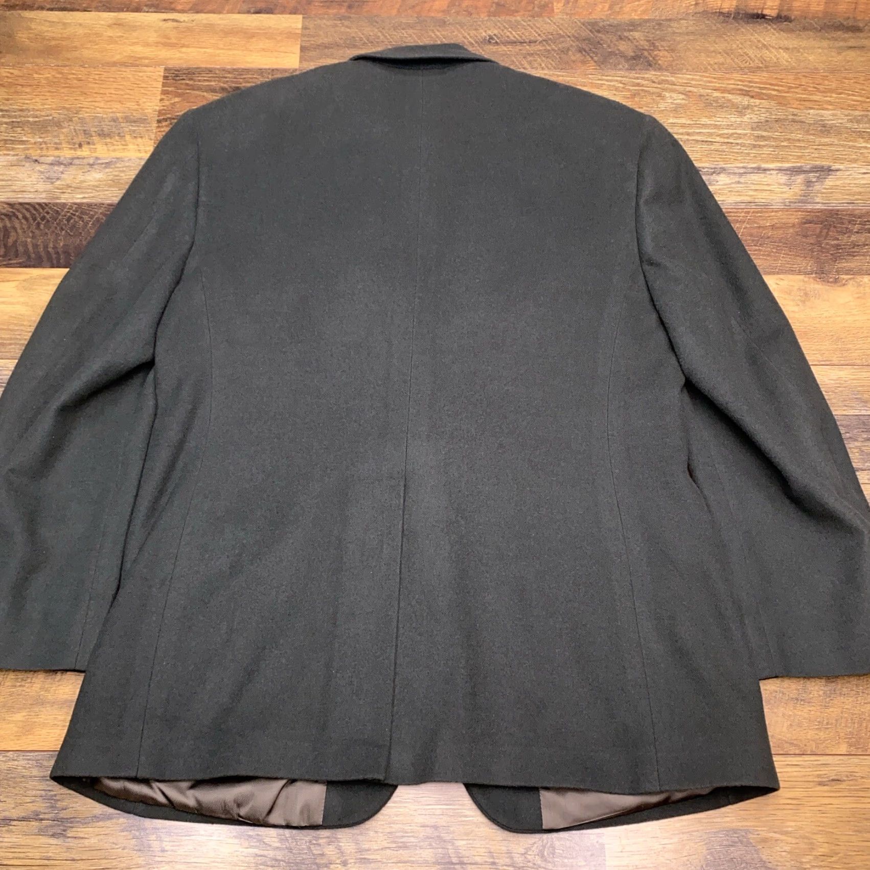 Bill Blass VINTAGE Bill Blass Blazer Camel Hair 44R Green Sport Coat Men Regular Notch Lapel 2-Button Single-Breasted Solid Dress Jacket Size 44R - 2 Thumbnail