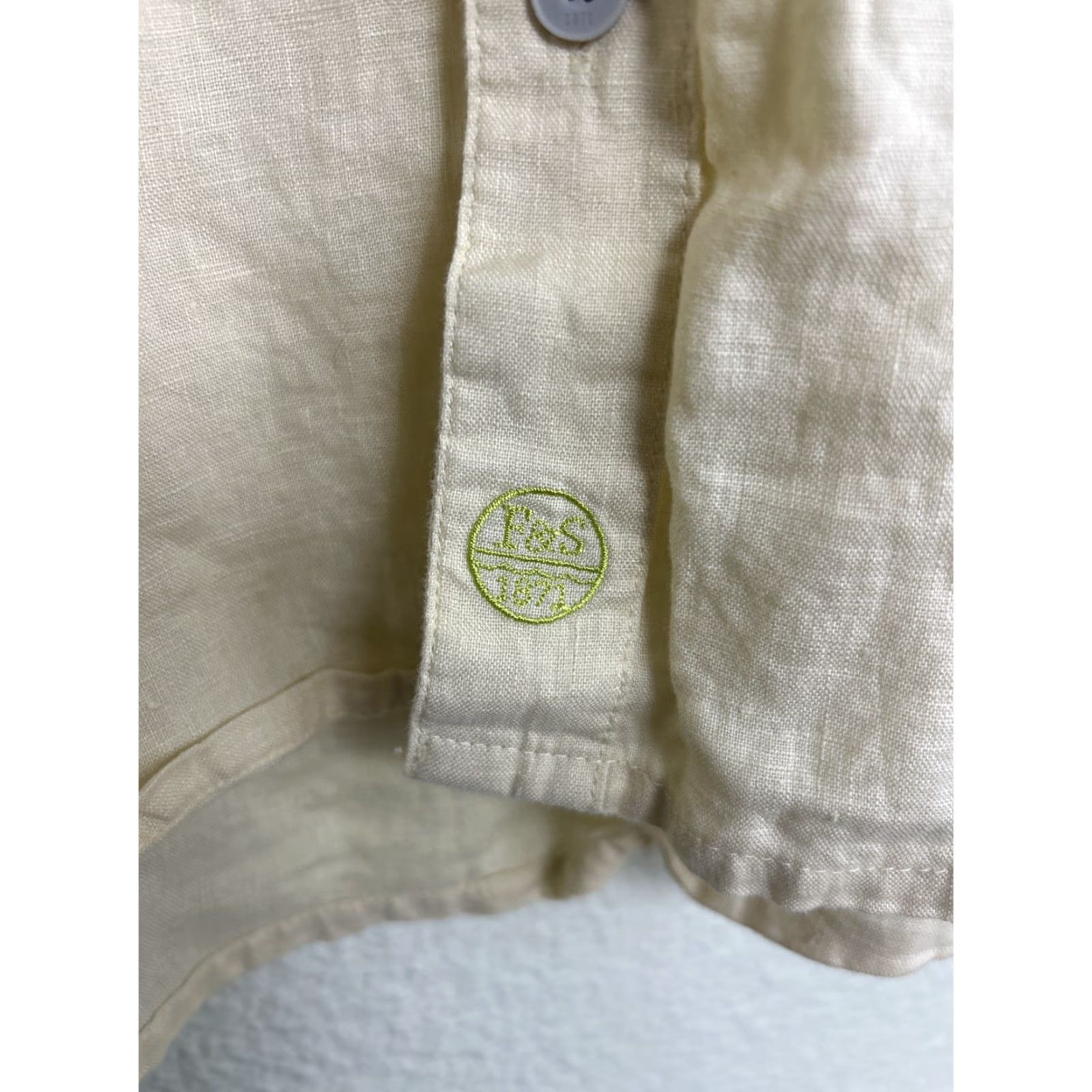 Vintage Field & Stream Shirt Mens L Yellow Linen Button Short Sleeve Pockets Size US L / EU 52-54 / 3 - 7 Thumbnail