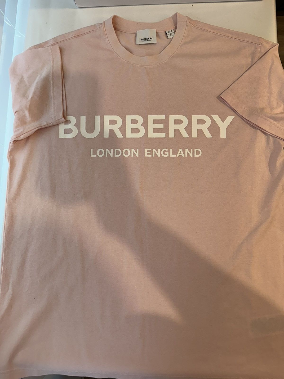 Burberry Burberry Logo Print Cotton T-shirt in Alabaster Pink Size XS / US 0-2 / IT 36-38 - 6 Thumbnail
