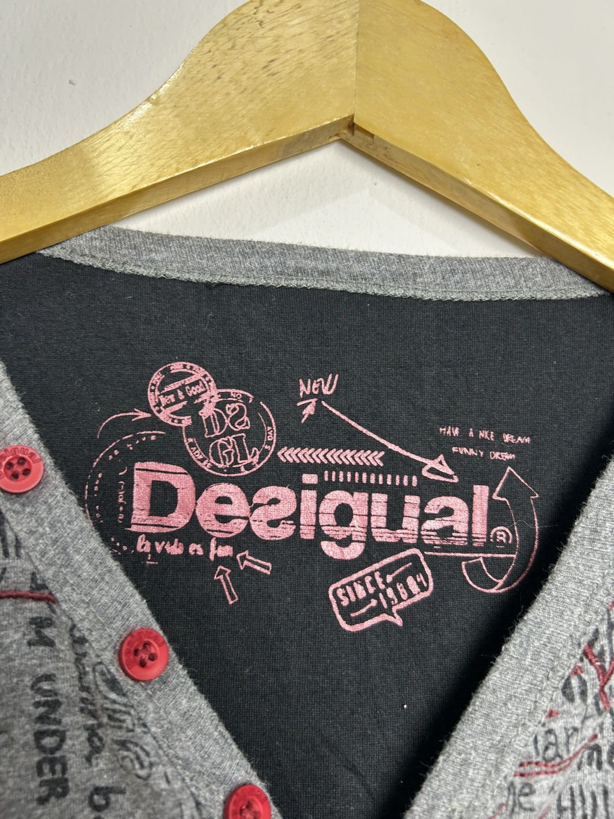 Japanese Brand Y2k Desigual Poem longsleeve Size US XL / EU 56 / 4 - 6 Thumbnail