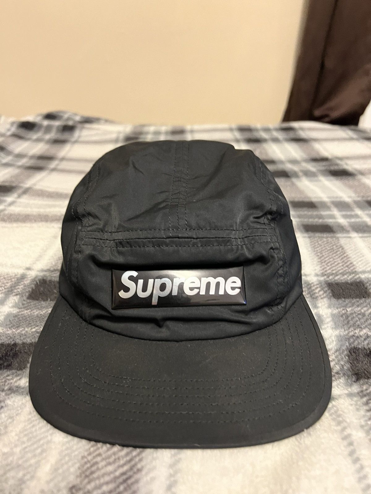Supreme liquid metal logo camp cap online