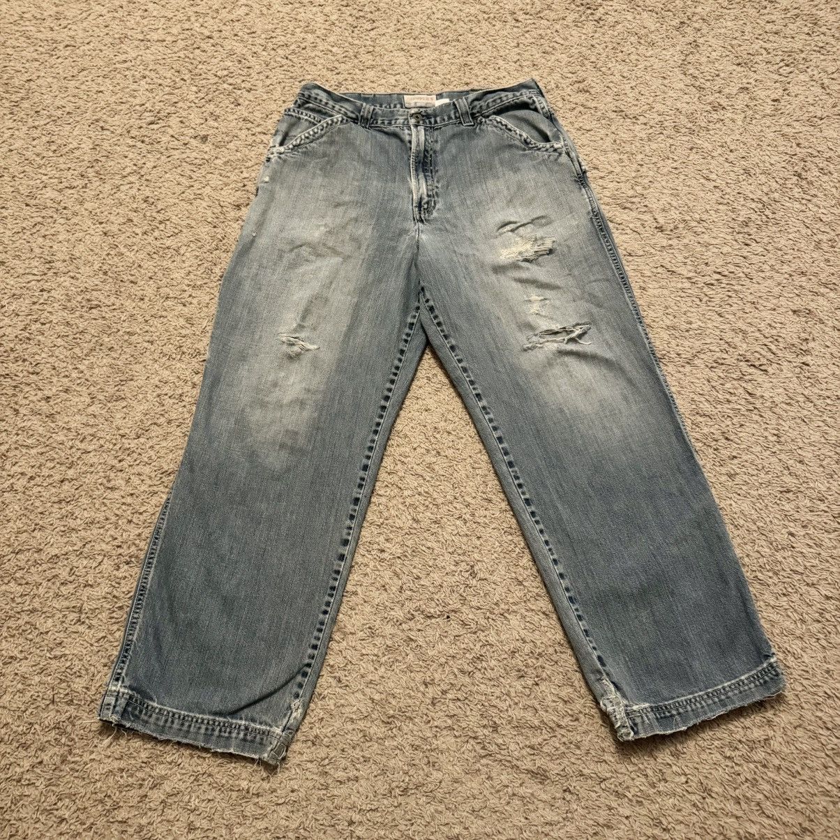 Vintage VINTAGE THRASHED AND DISTRESSED OLD NAVY CARPENTER JEANS! Size US 34 / EU 50 - 2 Thumbnail