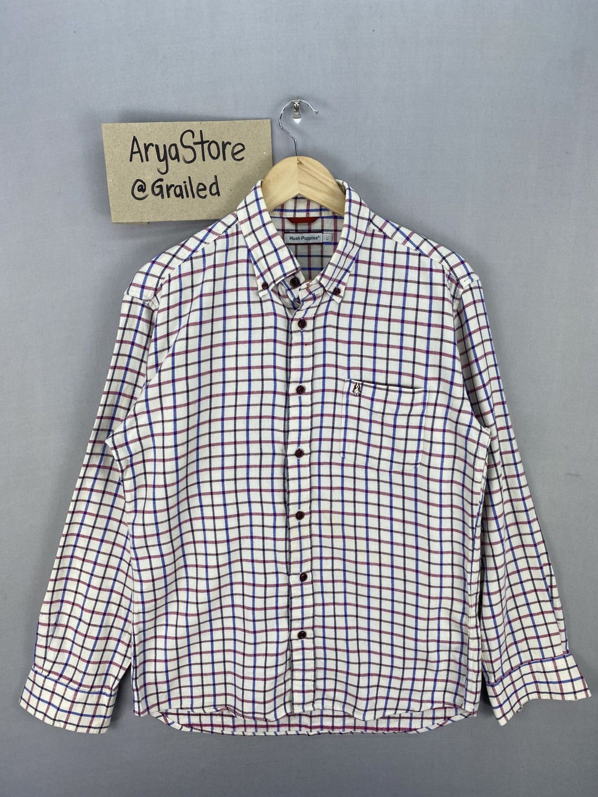Hush Puppies Hush Puppies Flannel Grid Check Shirt Button Up Size US M / EU 48-50 / 2 - 1 Thumbnail