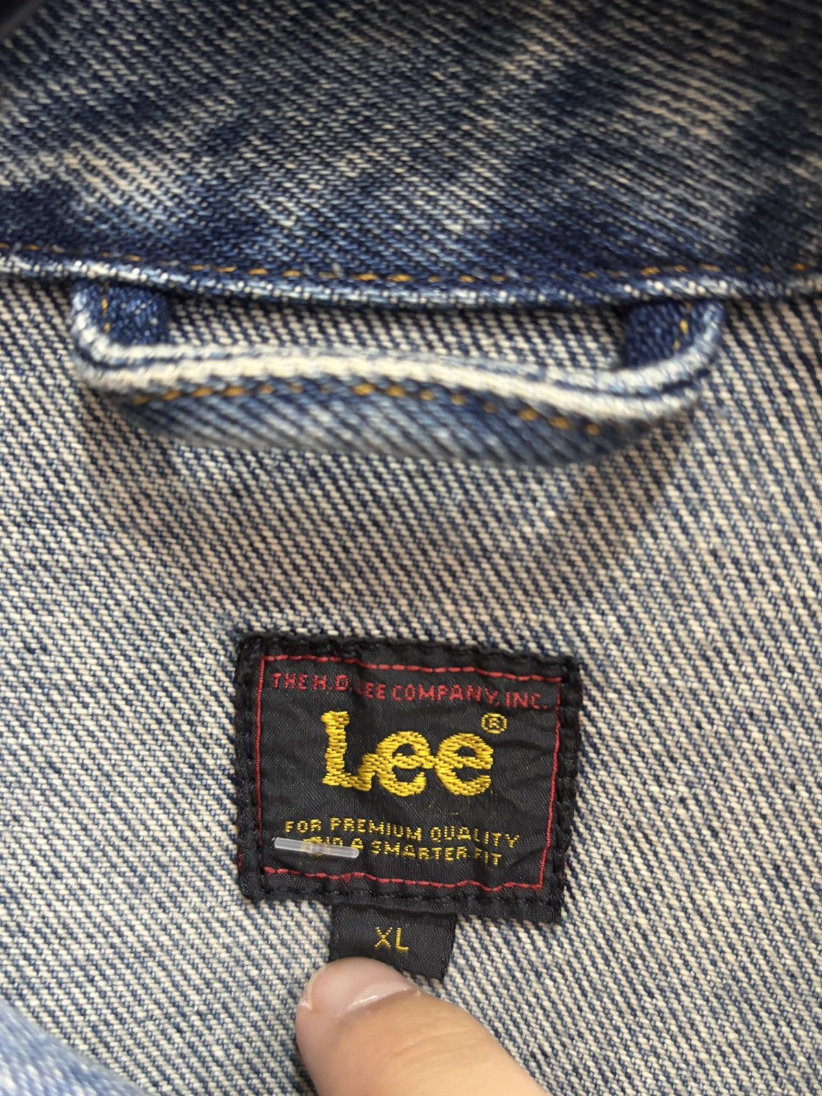 Lee Lee Denim Jacket XL Blue Graphic Print Think What You Will Size US XL / EU 56 / 4 - 4 Thumbnail