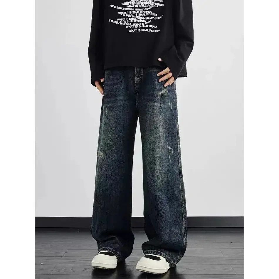Japanese Brand Retro loose straight leg wide leg jeans Size US 32 / EU 48 - 2 Thumbnail