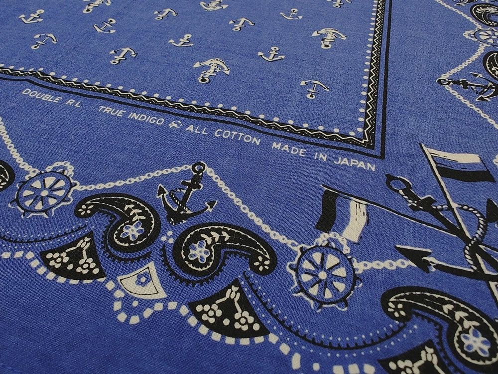 RRL Ralph Lauren RRL INDIGO Bandana COTTON Scarf handkerchief Size ONE SIZE - 6 Thumbnail
