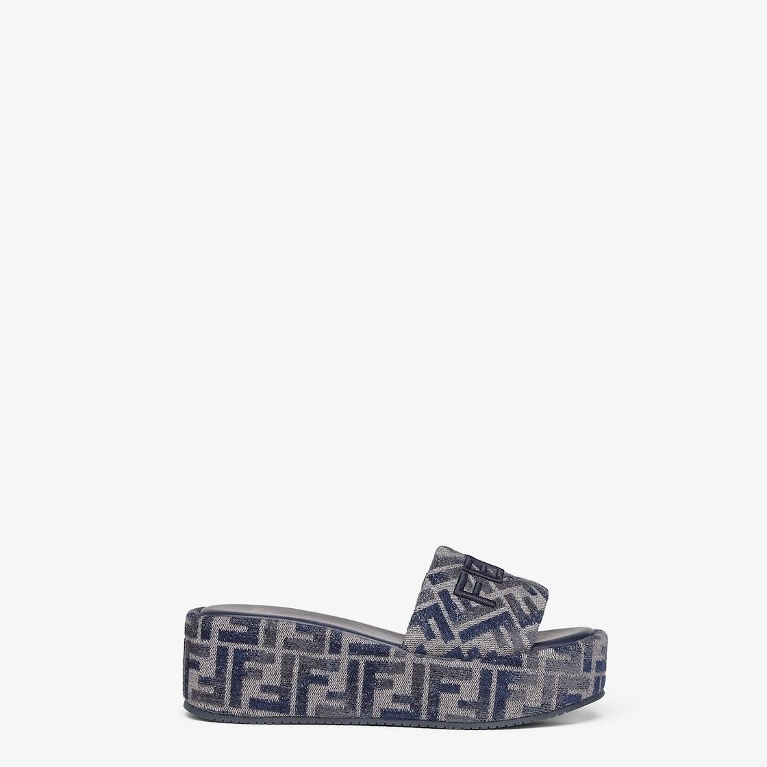 Fendi o1B3y1r0426 Sunshine Flatform Slides in Blue Size US 11 / IT 41 - 1 Thumbnail