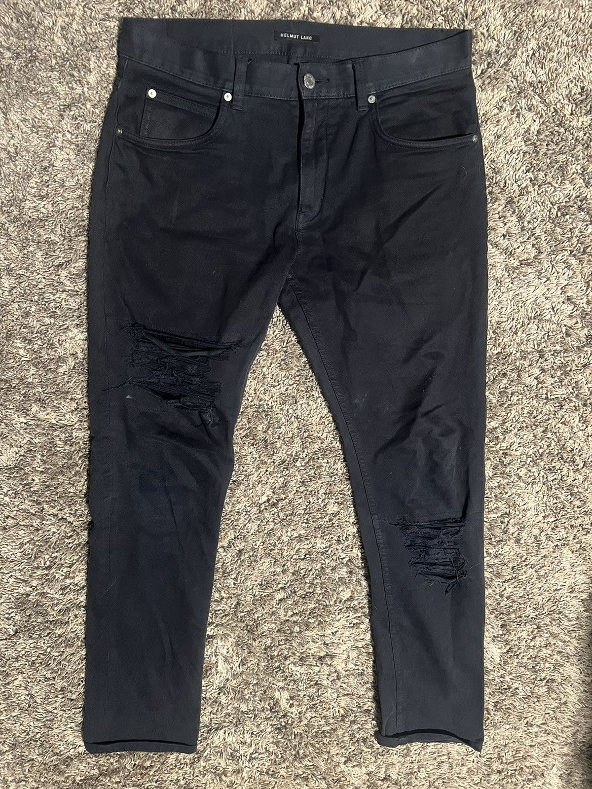 Helmut Lang Men’s Helmut Lang Distressed Denim Blue Size 32 Size US 32 / EU 48 - 1 Thumbnail