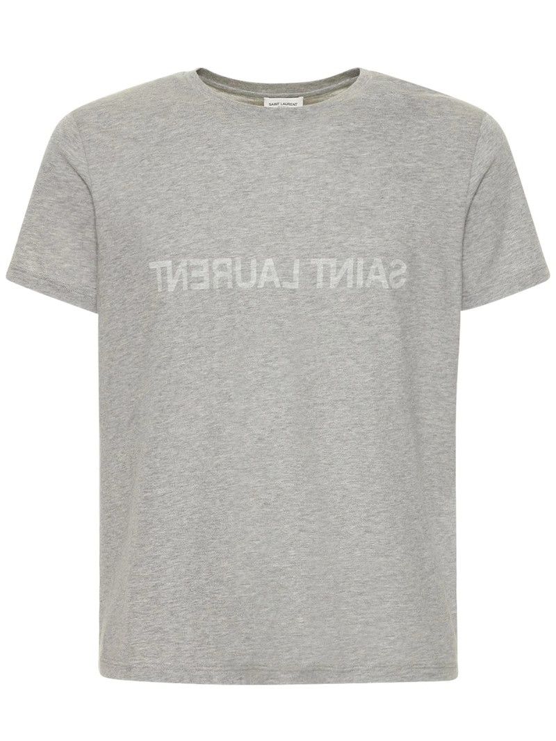 Saint Laurent Paris Reverse Logo-print T-shirt Gray Size US XS / EU 42 / 0 - 1 Thumbnail