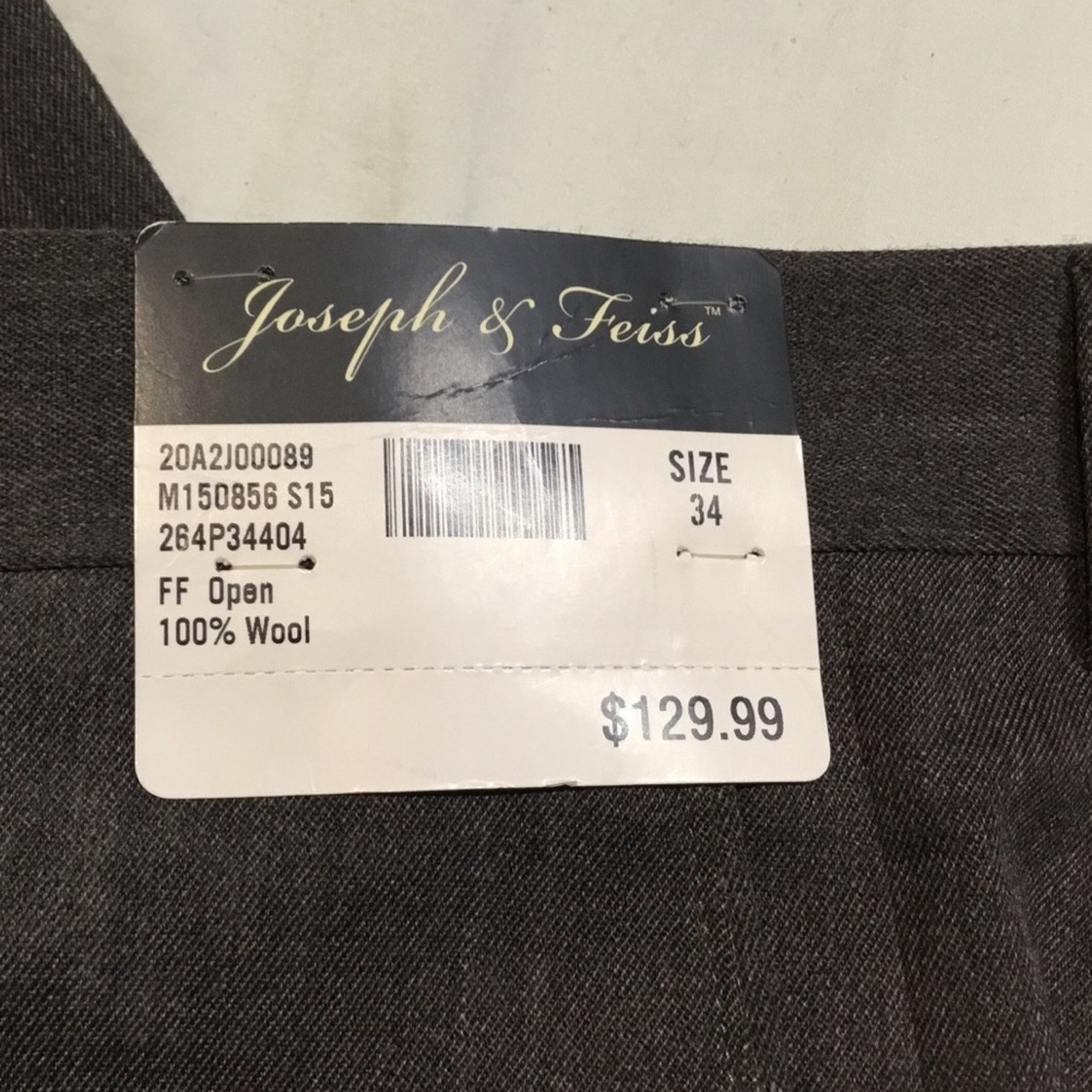 Joseph & Feiss NWT Joseph & Feiss Medium Gray Wool Dress Pants Size US 34 / EU 50 - 2 Thumbnail