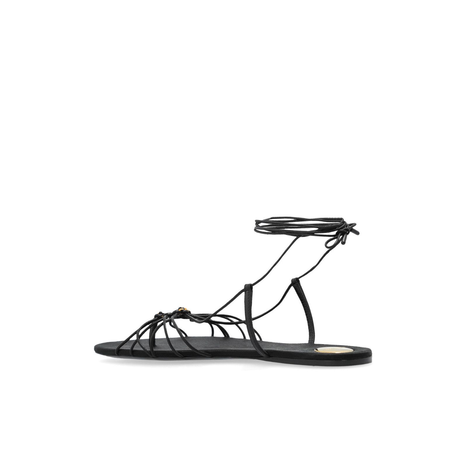SAINT LAURENT Babylone Black Leather Sandals New And Authent
