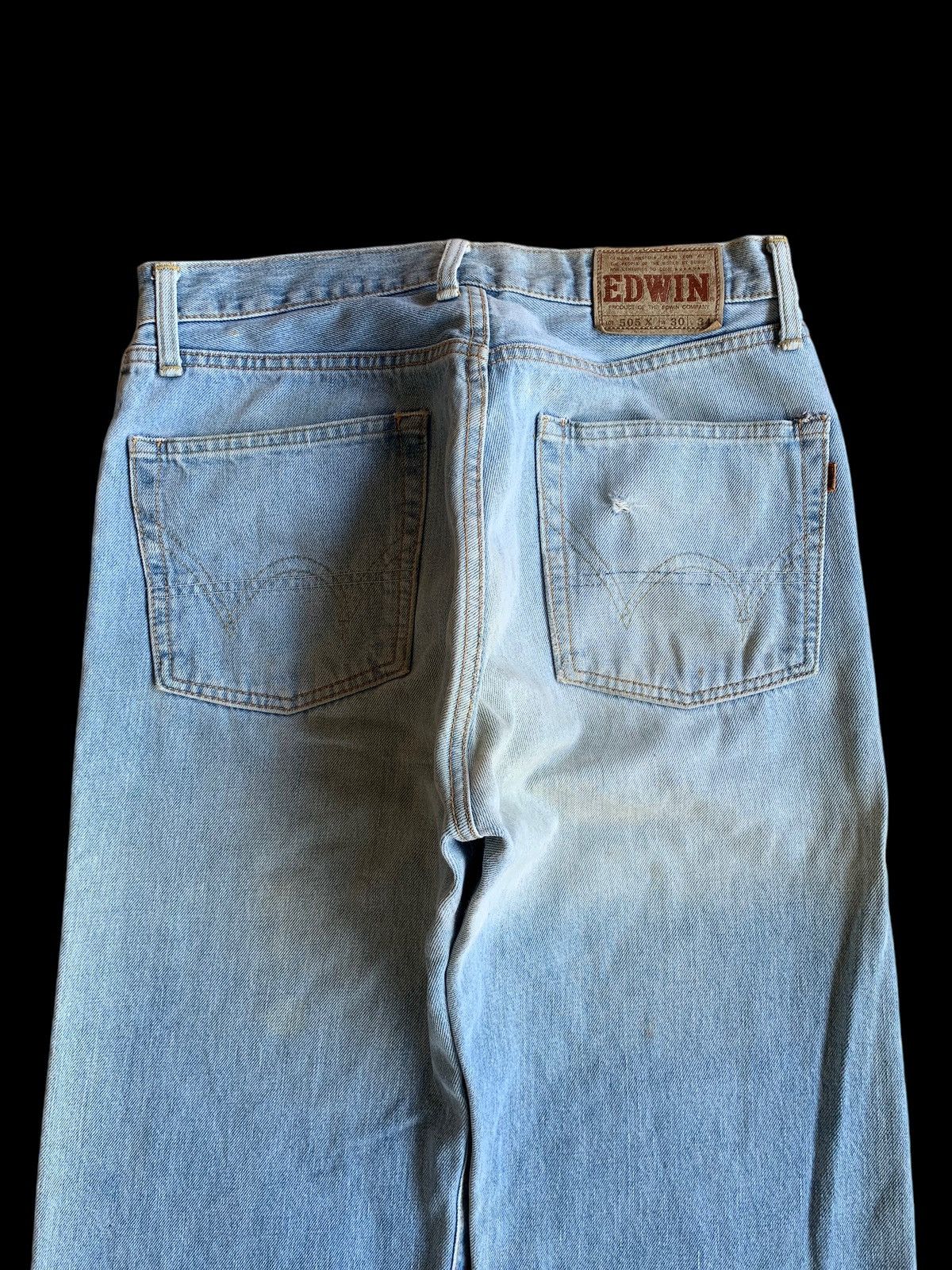 Edwin × If Six Was Nine × Jean VINTAGE EDWIN 505X SELVEDGE FADED DISTRESSED DENIM Size US 30 / EU 46 - 8 Thumbnail