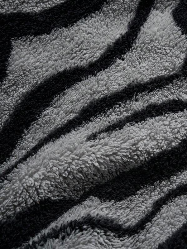 Japanese Brand Black & Grey Tiger Print Fleece Zip Up Jacket Size US M / EU 48-50 / 2 - 7 Thumbnail