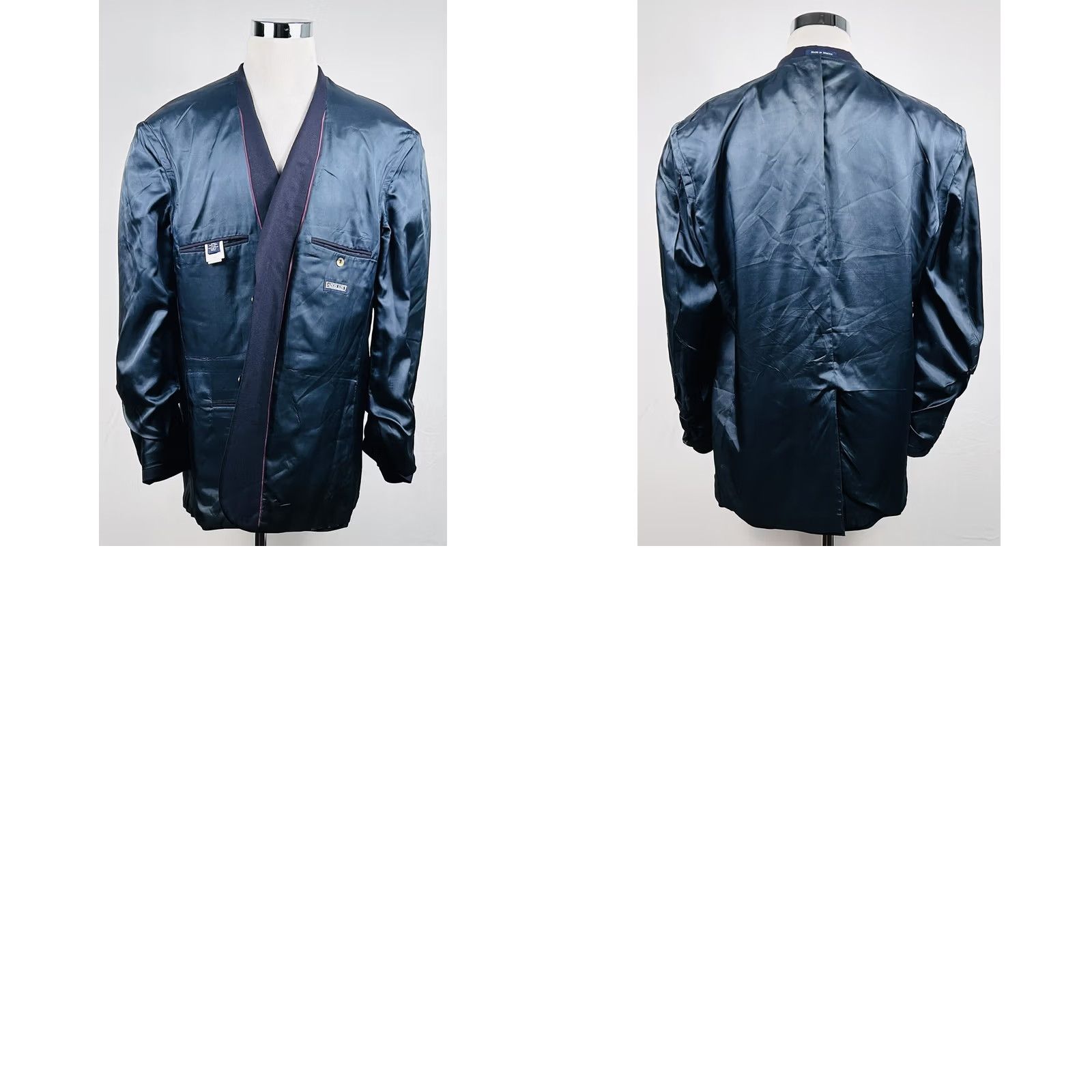 Lands' End Lands' End 46L Wool Navy Blue Two-Button Sport Coat Lined Vented Single-Breasted Men Jacket Regular Size US XS / EU 42 / 0 - 8 Thumbnail