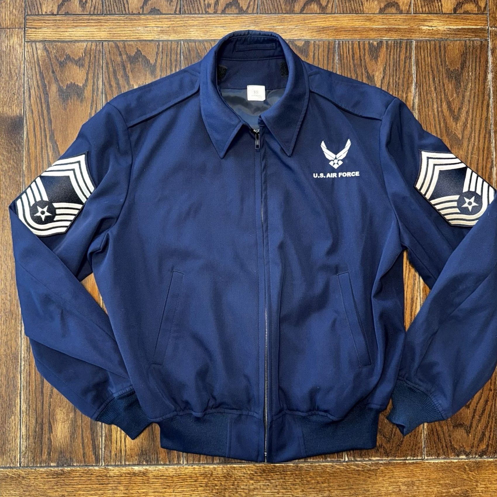 Vintage VINTAGE DSCP Military Jacket Size 44 Regular US Air Force Blue Mens Jacket Short Zip Pockets Solid Retro 90s USA Military Theme Size US S / EU 44-46 / 1 - 2 Thumbnail