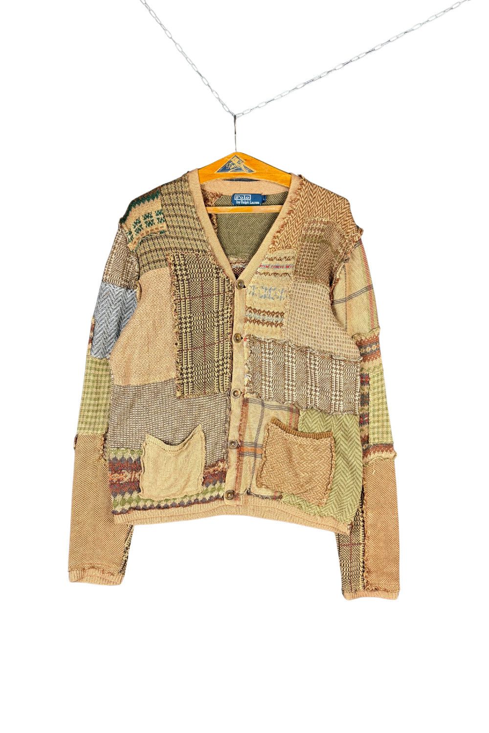 Polo Ralph Lauren ss05 Ralph Lauren Patchwork Tweed Cardigan – Early 2000s Size US L / EU 52-54 / 3 - 12 Thumbnail