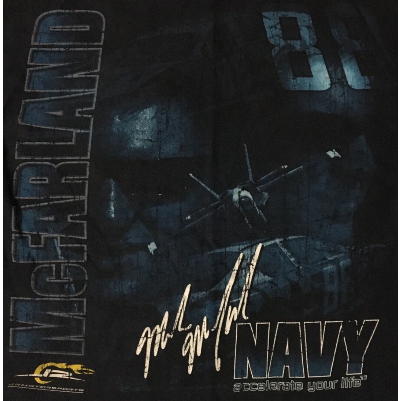 Chase Authentics VINTAGE NASCAR Mark McFarland Faded Shirt L Driving Racing Navy Army Grunge 90s AOP Shirt Mens Blue 90s NASCAR Size US L / EU 52-54 / 3 - 3 Thumbnail