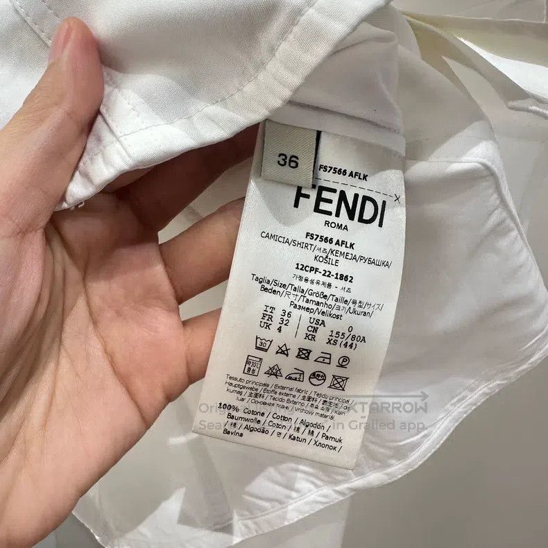 Fendi Fendi Waist-cinching white shirt Size XXS / US 00 / IT 34 - 4 Thumbnail